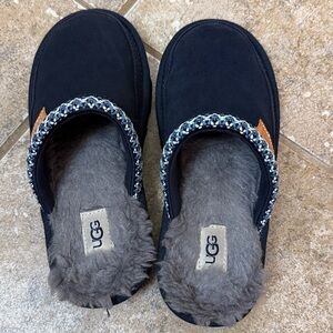 Ugg Kids Tasman Braid Navy Suede Slippers size 1